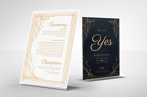 Art Deco Wedding Invitations in Wedding Templates - product preview 8