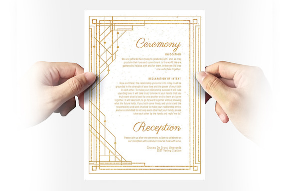Art Deco Wedding Invitations in Wedding Templates - product preview 10