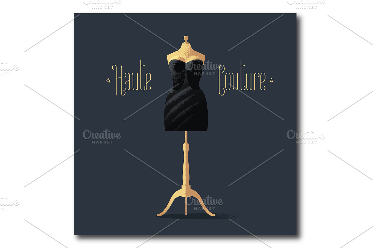 Elegant vector black dress in Illustrations - product preview 8