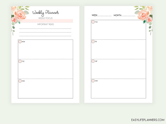 Weekly Planner A5 Inserts in Stationery Templates - product preview 2