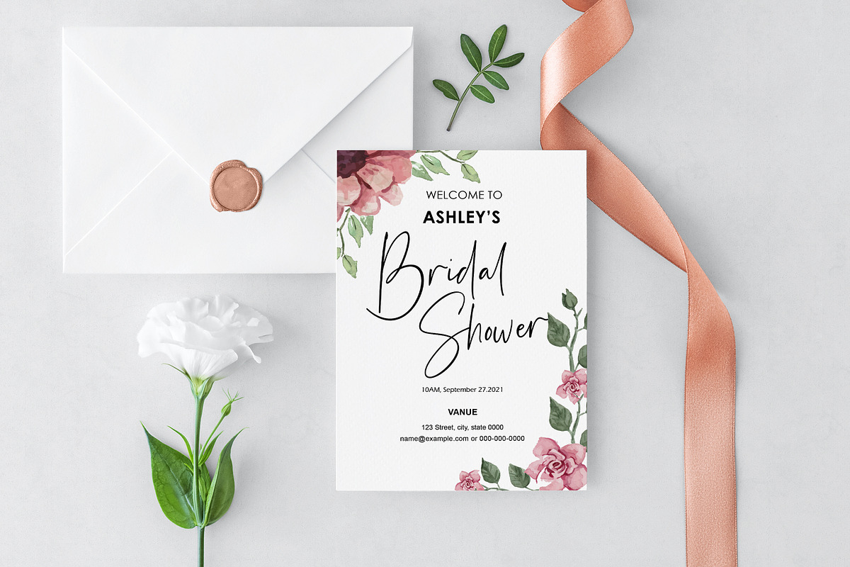 Bridal Shower Invitation Template in Invitation Templates - product preview 8