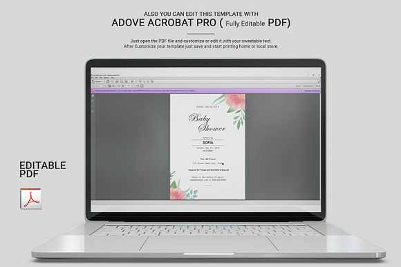 Baby Shower Invitation Template in Invitation Templates - product preview 1