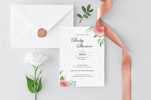 Baby Shower Invitation Template in Invitation Templates - product preview 3