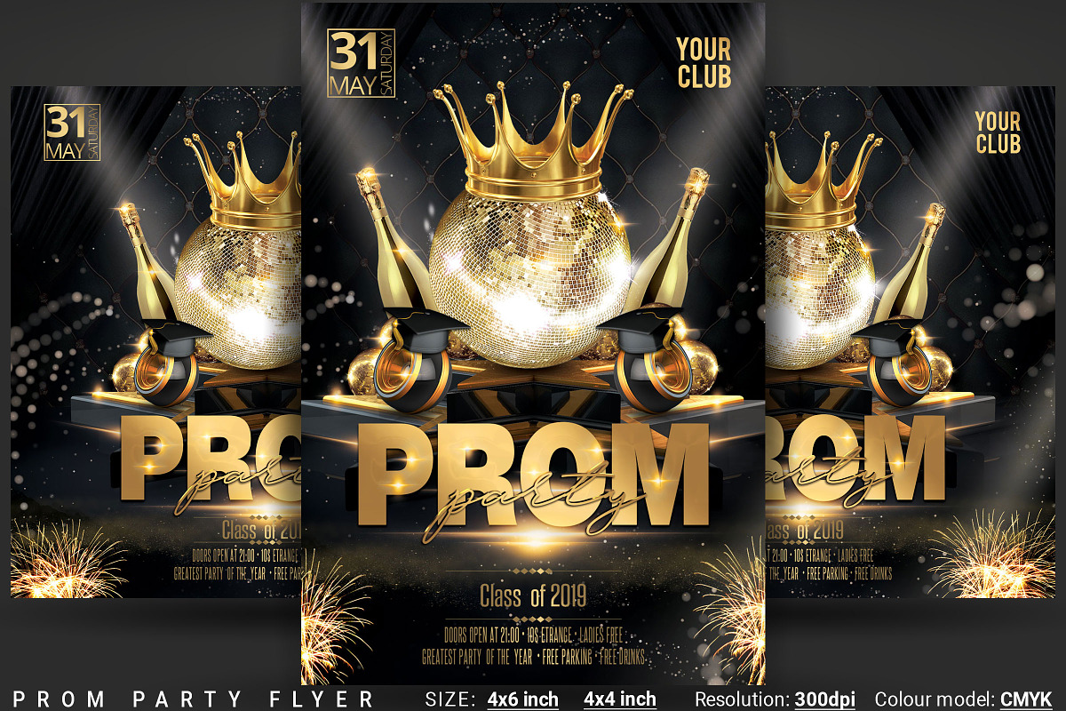 Prom Party Flyer in Invitation Templates - product preview 8
