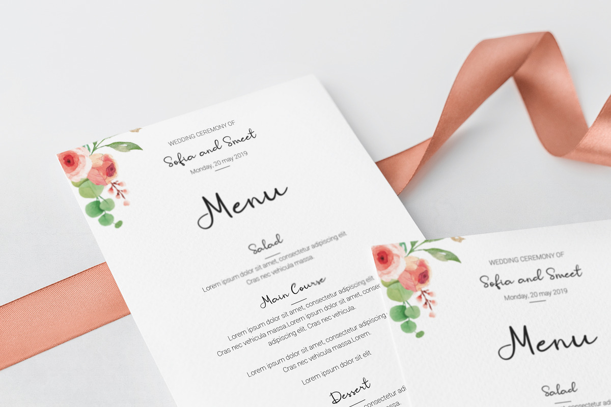 Wedding Menu Template in Wedding Templates - product preview 8