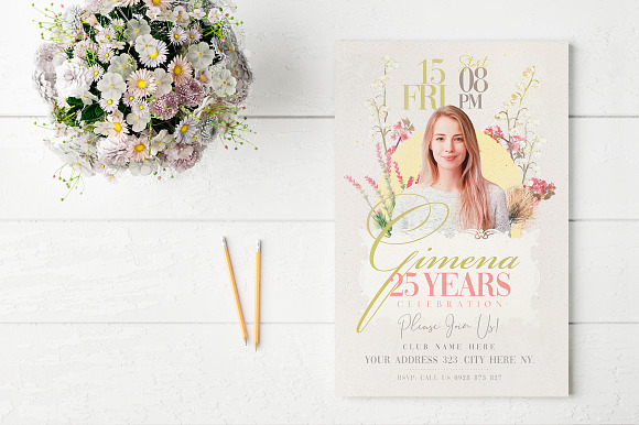 Birthday Invitation Flyer Template in Invitation Templates - product preview 1
