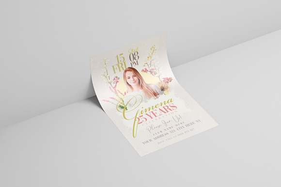 Birthday Invitation Flyer Template in Invitation Templates - product preview 2