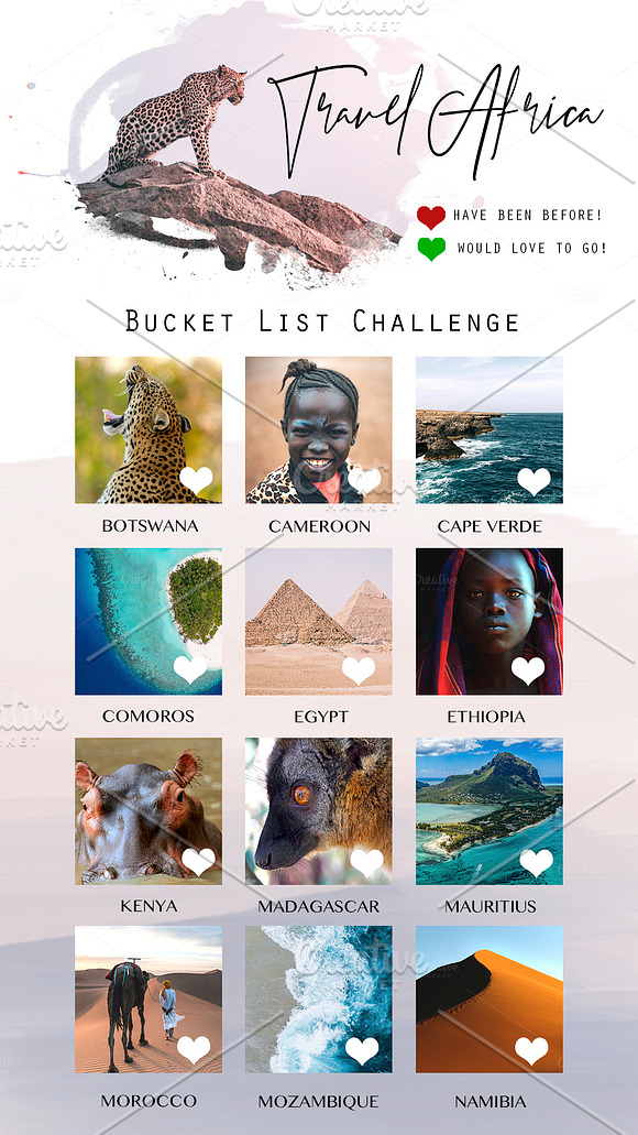 Insta Bucket List Challenge | Africa in Instagram Templates - product preview 2