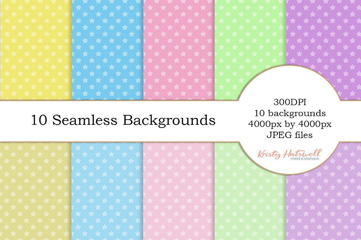 10 Seamless Star Backgrounds in Patterns - product preview 8