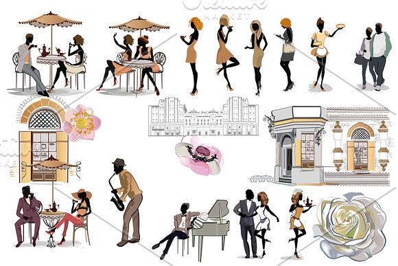 Series of cafes and fashion people. in Illustrations - product preview 5