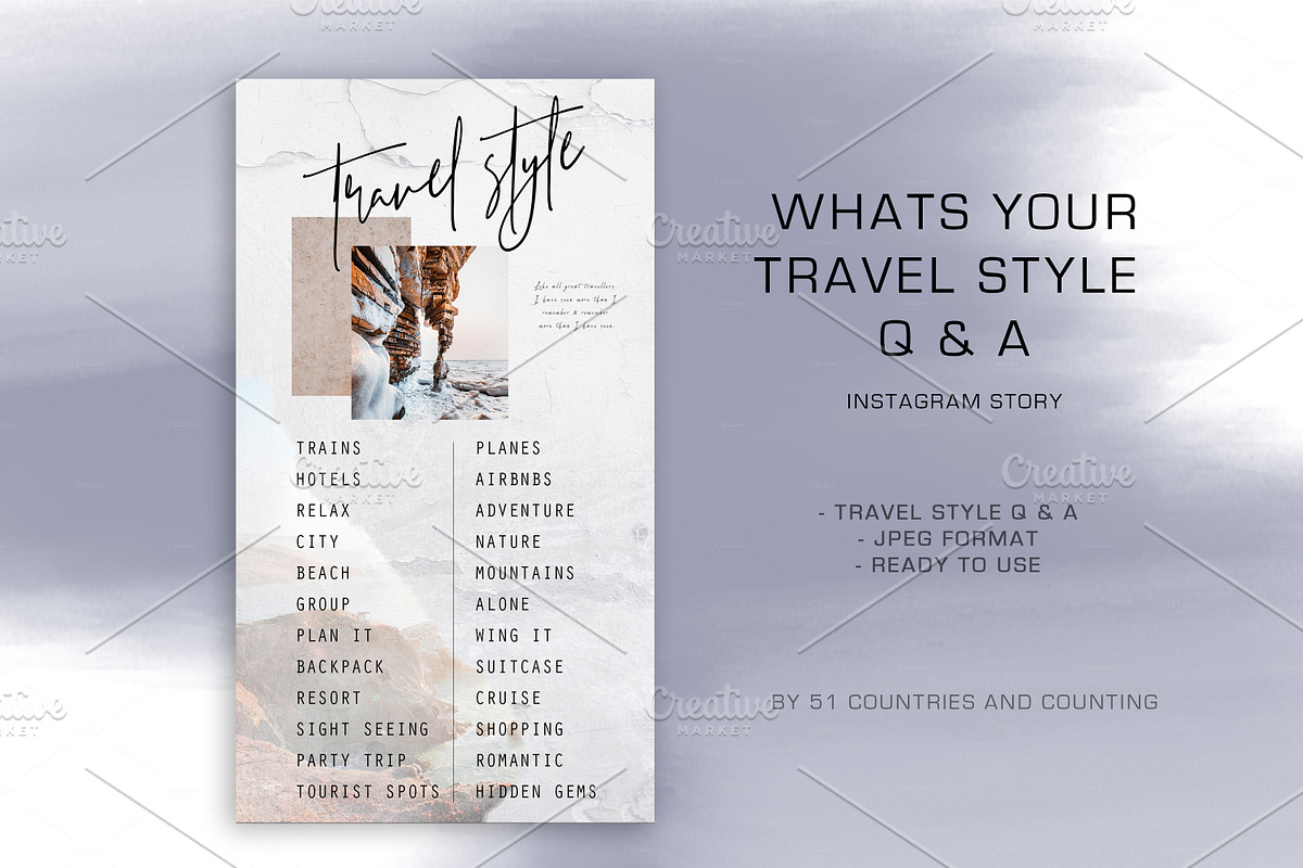Insta Stories | Travel Style Q & A in Instagram Templates - product preview 8