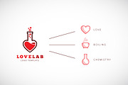 Love Laboratory Vector Logo Template