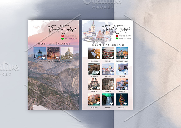 Insta Bucket List Challenges |Europe in Instagram Templates - product preview 2