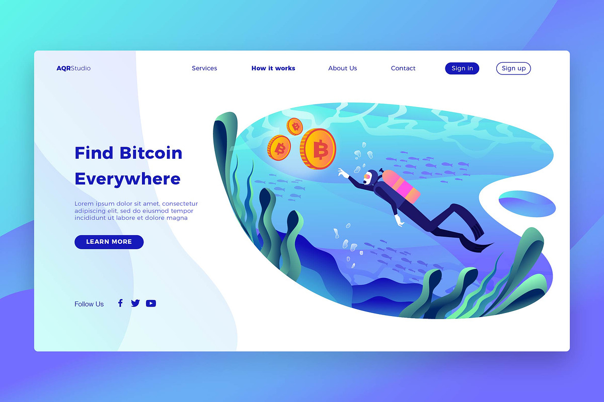 Bitcoin Diving - Banner&Landing Page in Web Elements - product preview 8