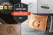 11 Cool Leather Logo Mockups - Vol.1