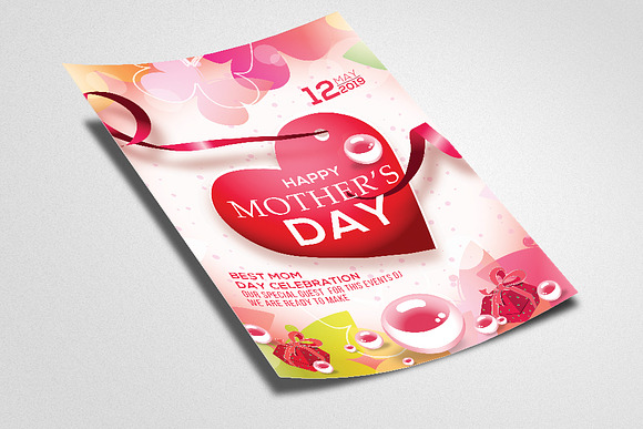 Pink Mother's Day Flyer Template in Invitation Templates - product preview 1