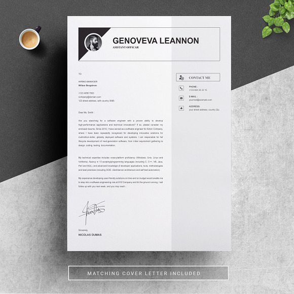 Resume Template and Cover Letter in Letter Templates - product preview 2