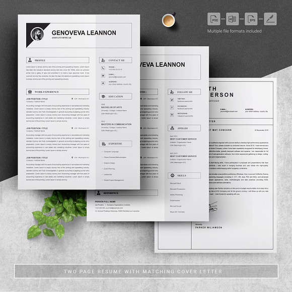 Resume Template and Cover Letter in Letter Templates - product preview 3