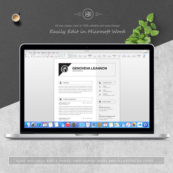 Resume Template and Cover Letter in Letter Templates - product preview 4