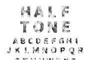 Grunge halftone pattern font