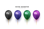 Balloon isolated colorful. realistic