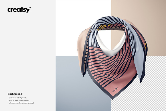 Wrapped Silk Scarf Mockup  (52/FFv.9 in Product Mockups - product preview 1