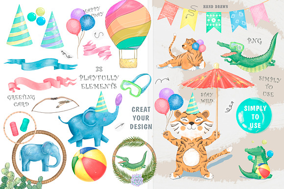 Cute Friends Jungle Party in Illustrations - product preview 7