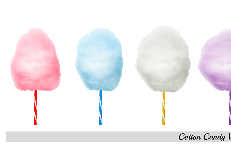 Colorful cotton candies on sticks in Illustrations - product preview 8