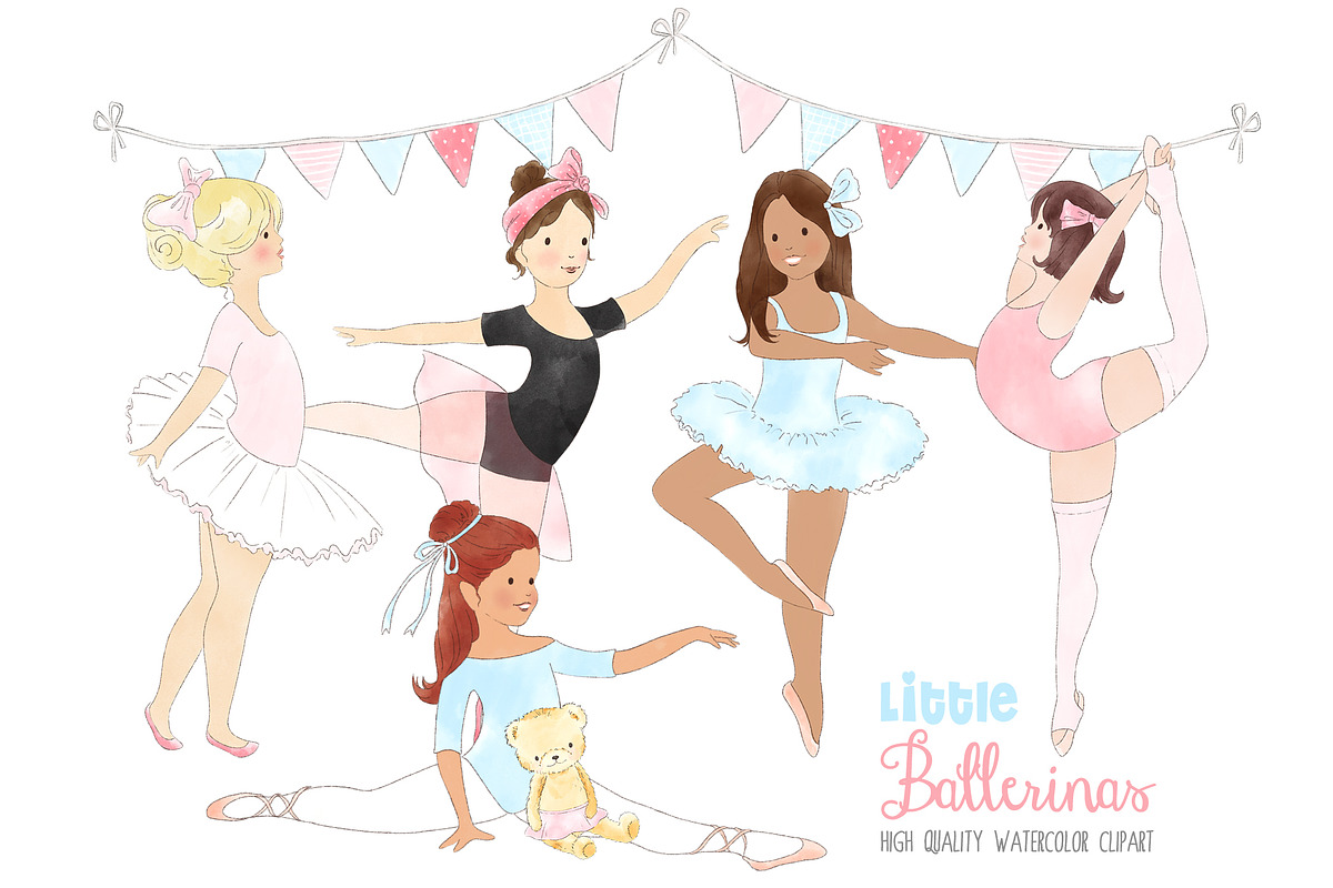 Ballerinas Ballet Dancing Clipart in Illustrations - product preview 8