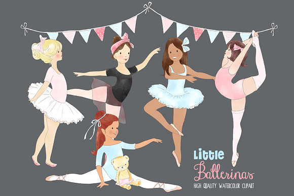 Ballerinas Ballet Dancing Clipart in Illustrations - product preview 1