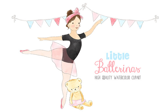 Ballerinas Ballet Dancing Clipart in Illustrations - product preview 2