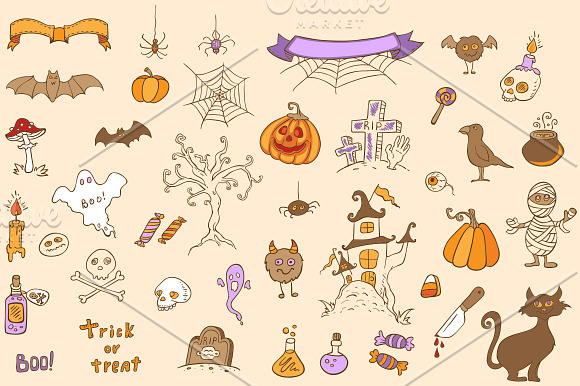 Halloween Doodles in Illustrations - product preview 1