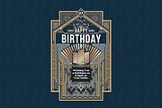 American Art Deco Birthday Card
