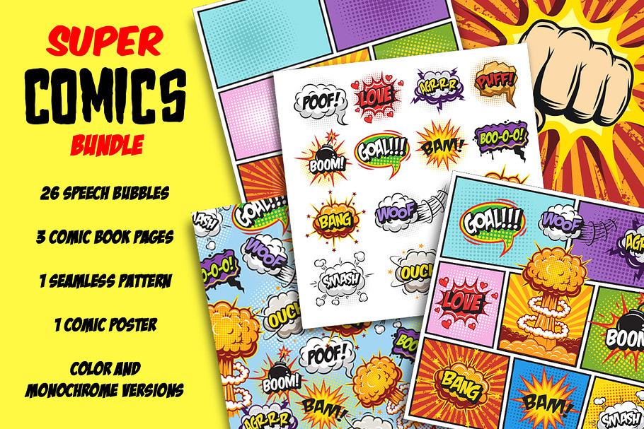 Super comics bundle in Illustrations - product preview 8