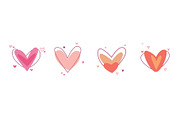 Creative red hearts icon set