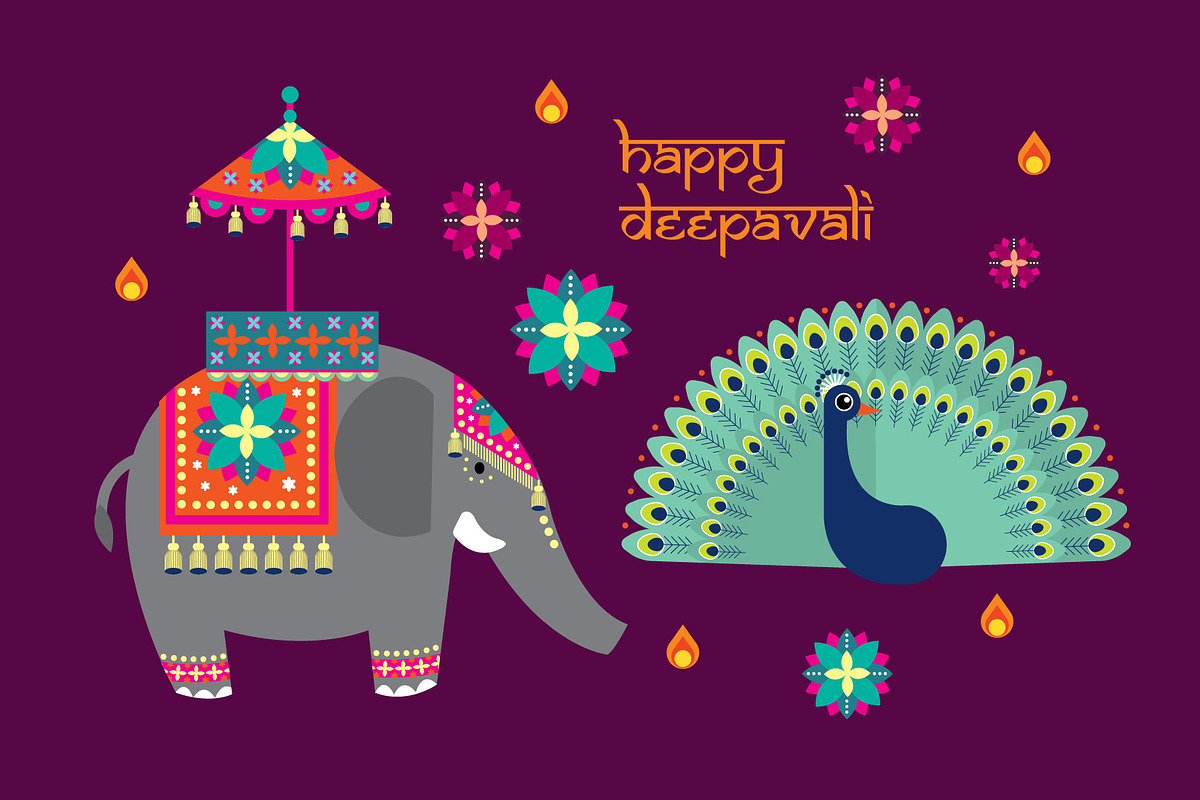 deepavali/ diwali elements vector in Illustrations - product preview 8