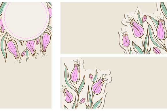Floral backgrounds with tulips in Illustrations - product preview 2