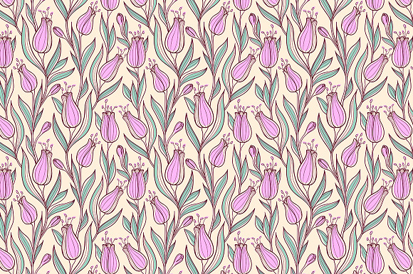Floral backgrounds with tulips in Illustrations - product preview 3
