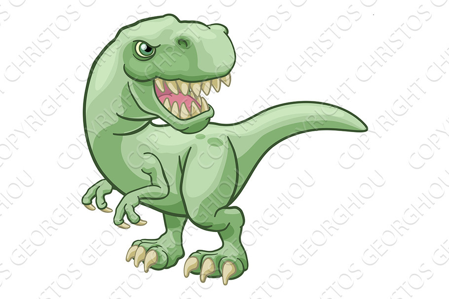 Tyrannosaurus T Rex Dinosaur Cartoon in Illustrations - product preview 8