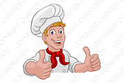 Chef Cook Baker Thumbs Up Cartoon