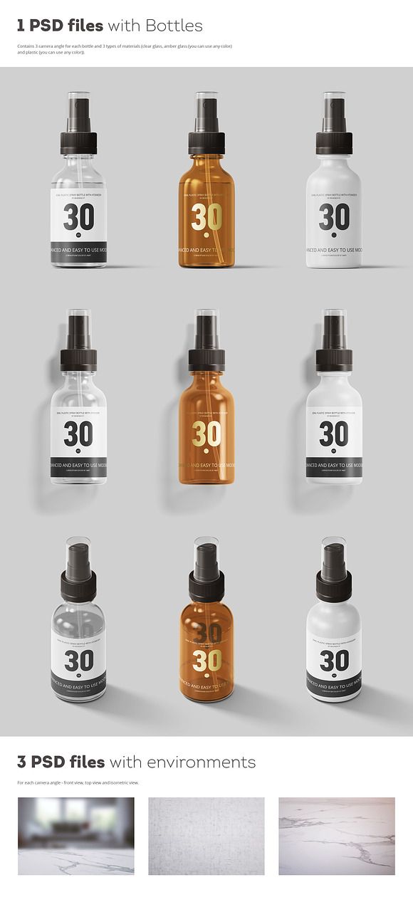 Spray Bottles Mockup in Product Mockups - product preview 1