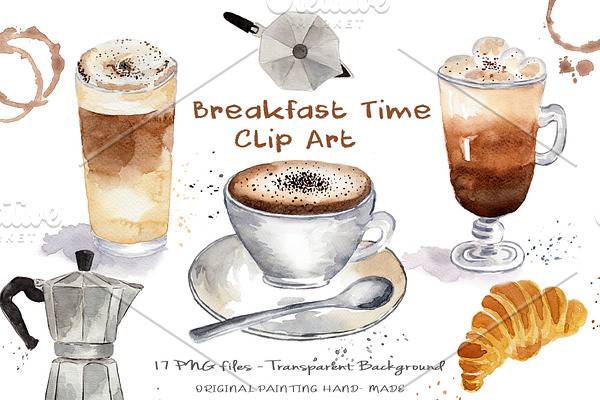Watercolo Breakfast - Coffee Time
