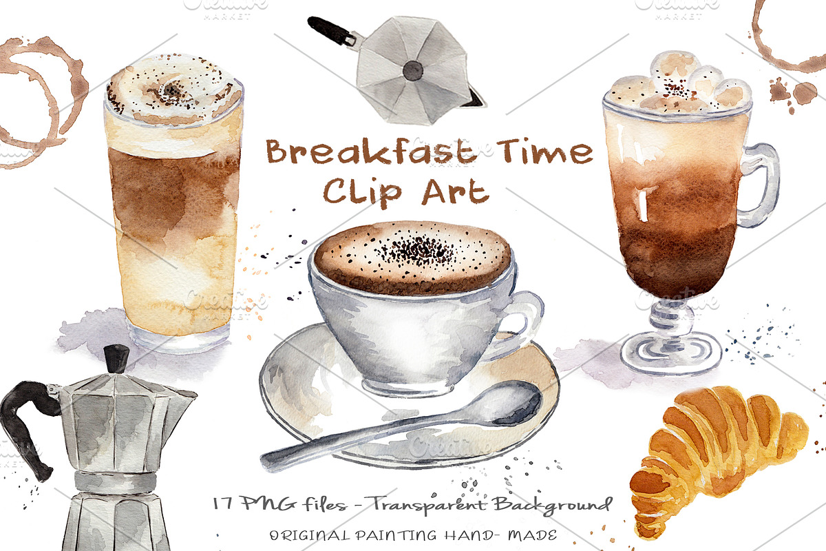 Watercolo Breakfast - Coffee Time in Illustrations - product preview 8
