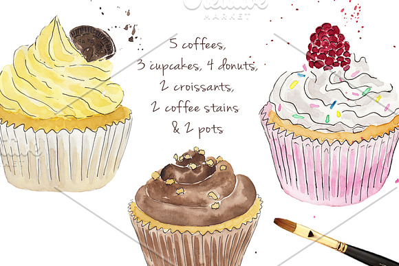 Watercolo Breakfast - Coffee Time in Illustrations - product preview 2