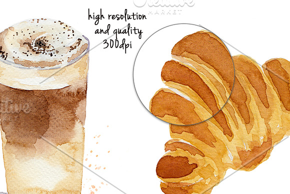 Watercolo Breakfast - Coffee Time in Illustrations - product preview 4