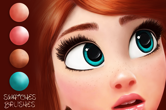 Cartoon Portrait Swatches in Photoshop Brushes - product preview 1