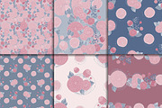 Seamless abstract floral patterns