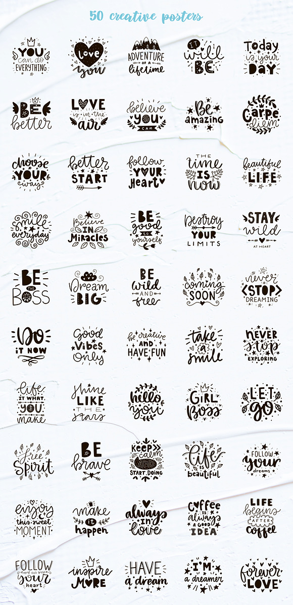 50 Lettering Posters Collection! in Illustrations - product preview 7