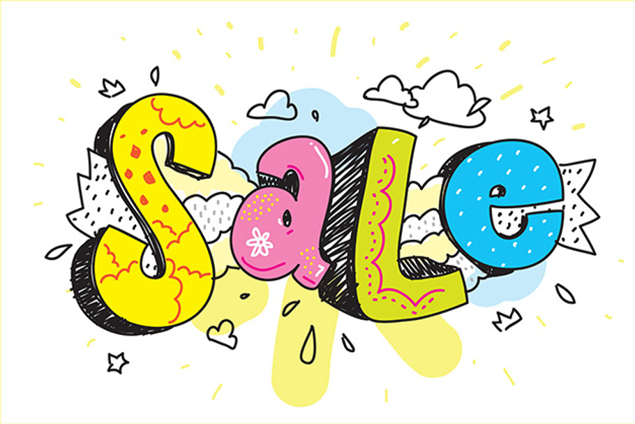 Sale inscription. Graffiti style. in Illustrations - product preview 8