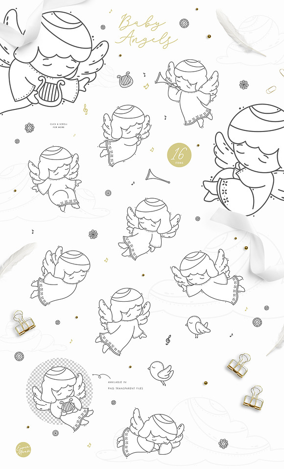 Baby Angels - Cute Clipart in Illustrations - product preview 1